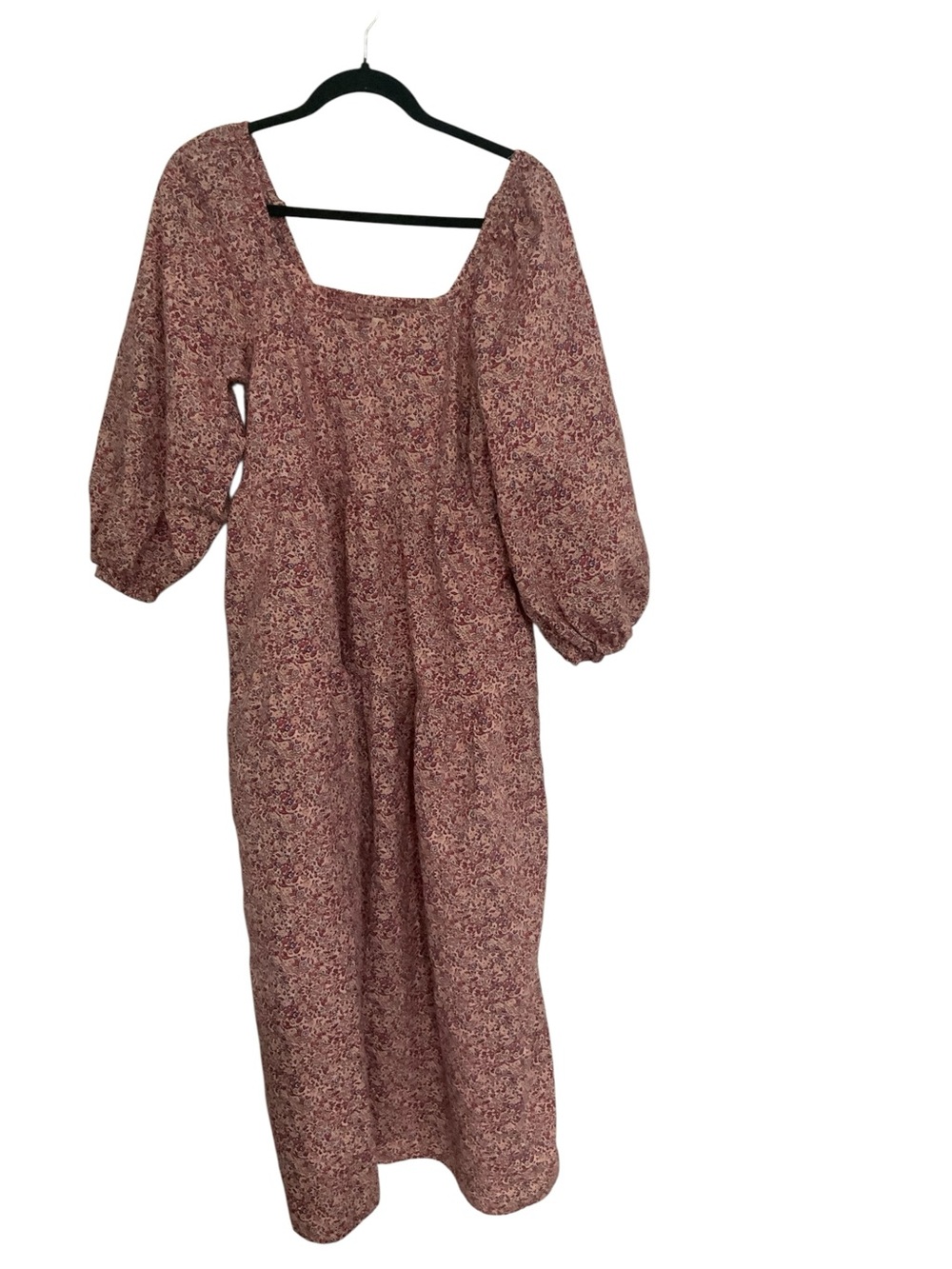 Universal Thread Floral Tiered Midi Dress Balloon Sleeve Smocked Back Large